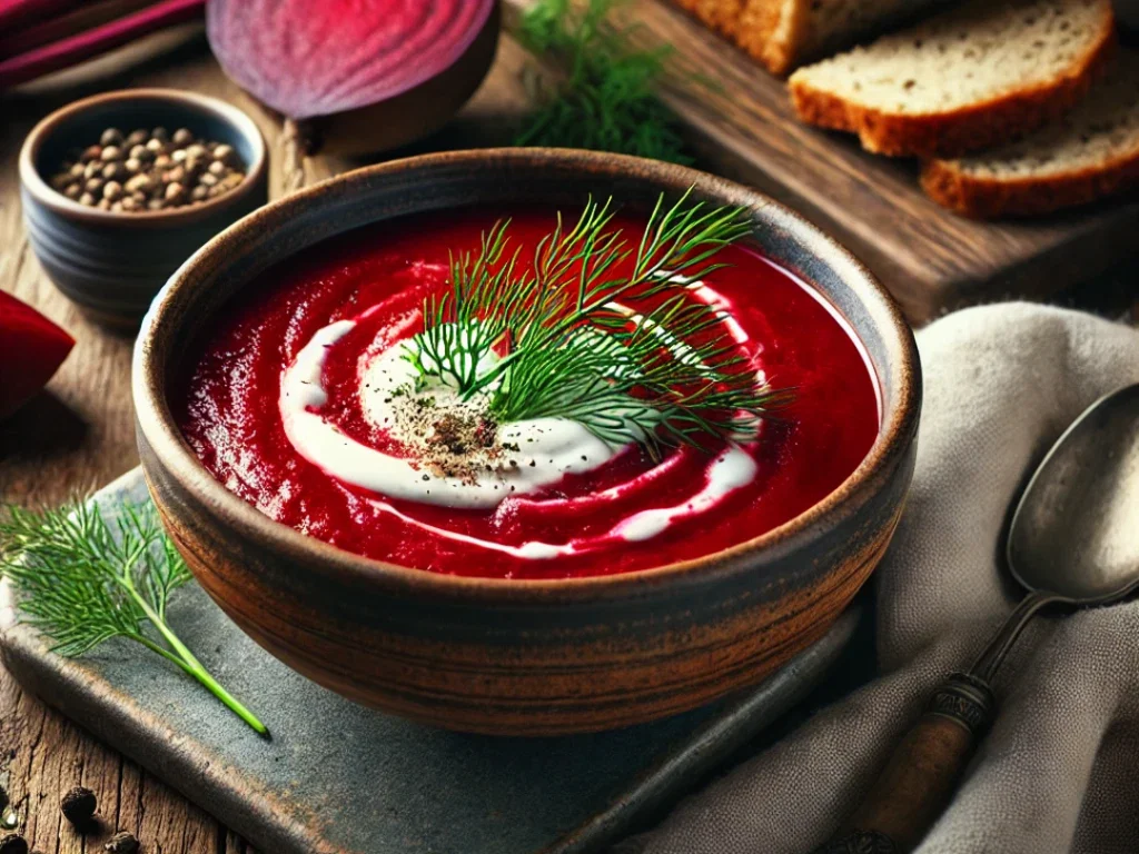 Cremige Rote-Bete-Suppe mit Kartoffeln