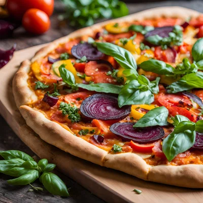 Bunte Gemüse-Linsen-Pizza