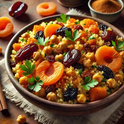 Fruchtiger Couscous-Salat mit Kichererbsen
