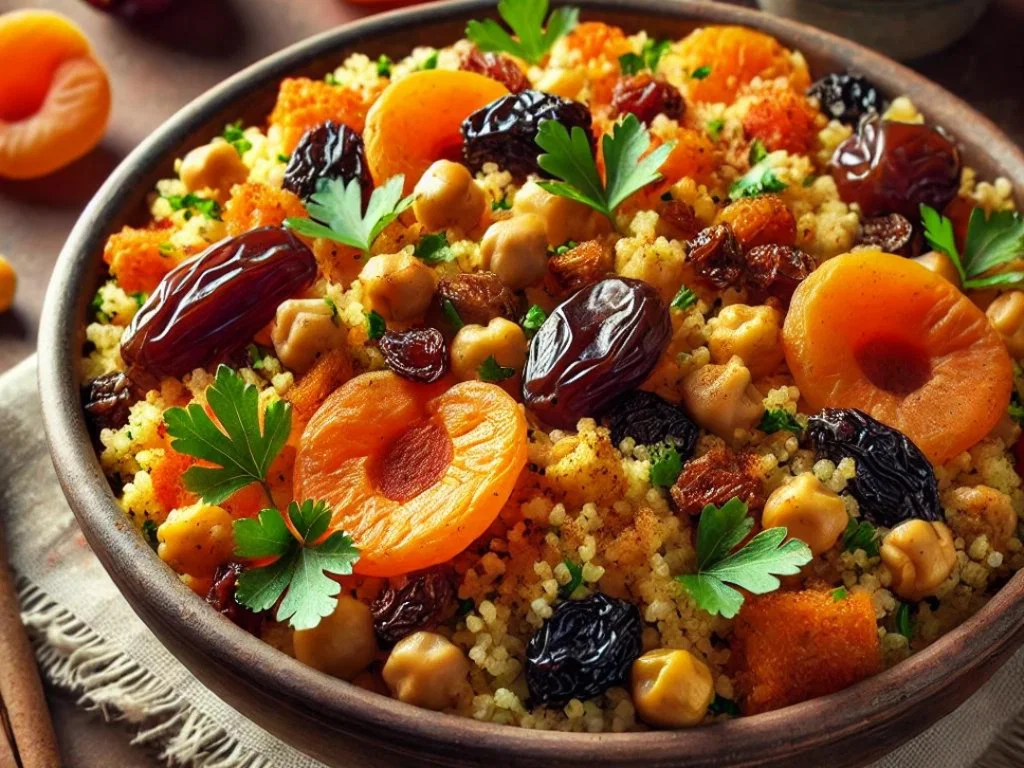 Fruchtiger Couscous-Salat mit Kichererbsen