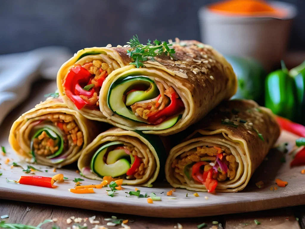 Dinkel-Pfannkuchen mit Linsenfüllung
