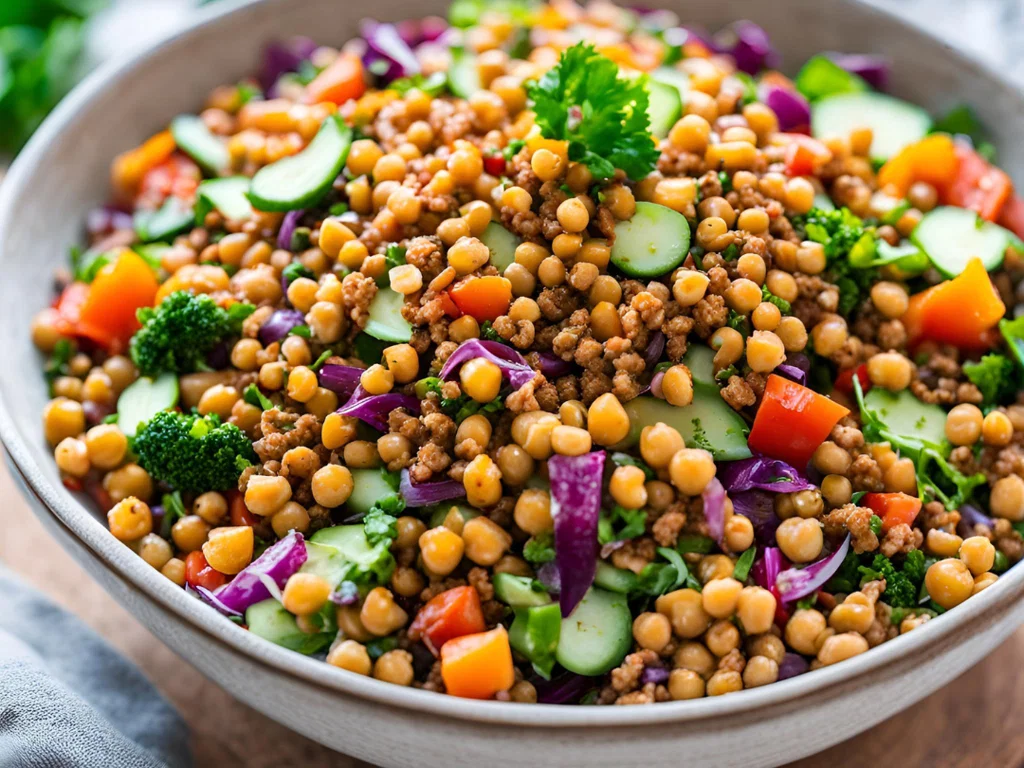 Power-Salat mit Kichererbsen und Dinkel-Crunchies