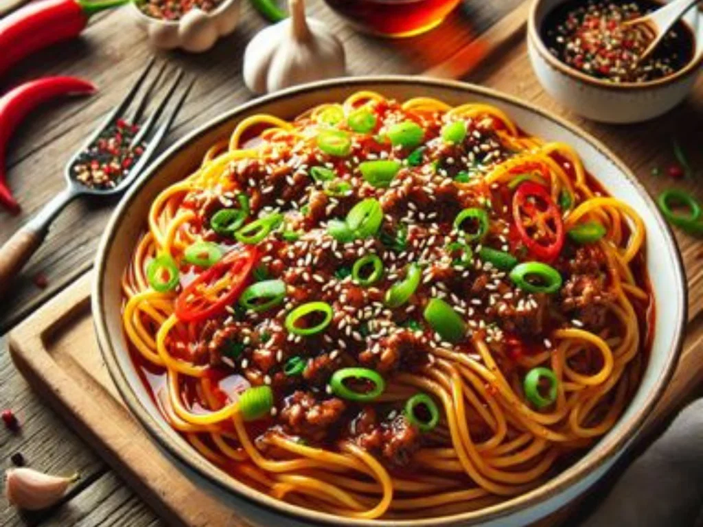 Linguine mit Rinderhack und Ingwer-Sauce