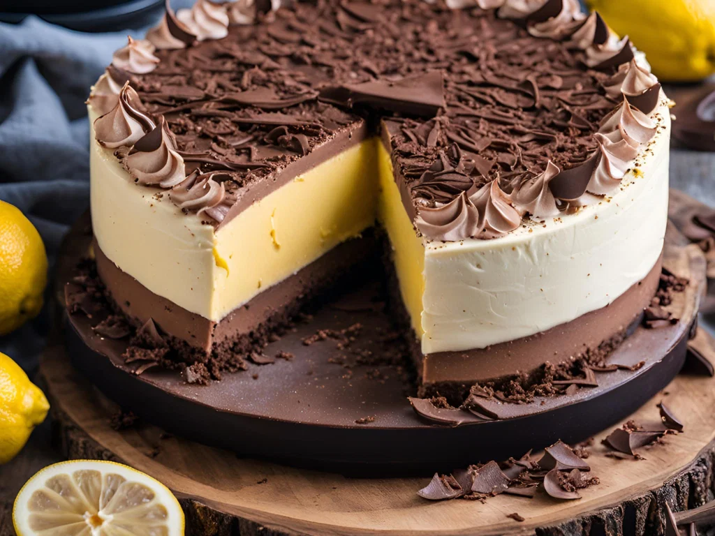 Vegane Zitronen-Schokoladenkekse-Creme-Torte
