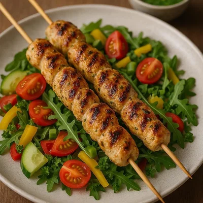 Hähnchenspieße mit Kräuter-Marinade & knackigem Sommersalat