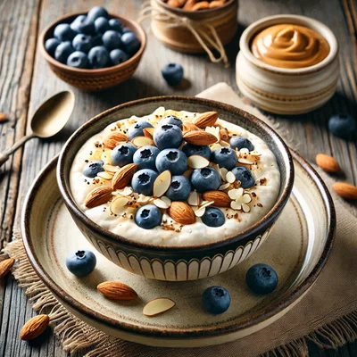 Mandelquark mit Heidelbeeren