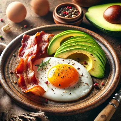 Spiegelei mit Speck & Avocado