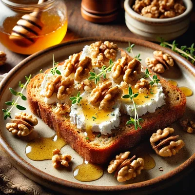 Ziegenkäse-Toast mit Walnüssen