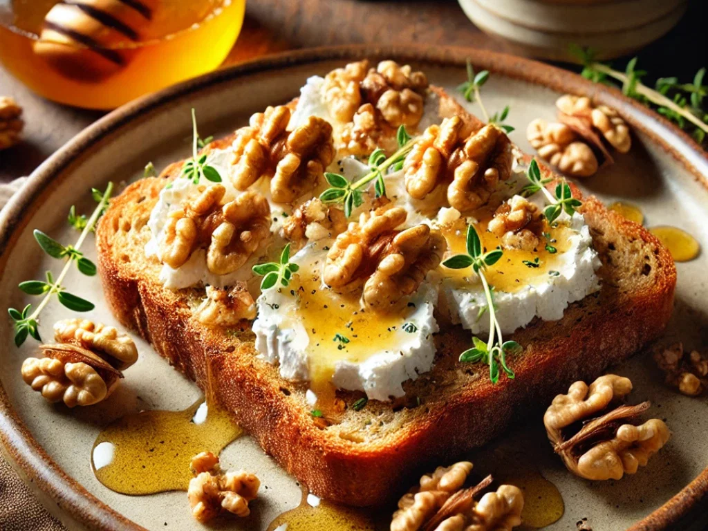 Ziegenkäse-Toast mit Walnüssen