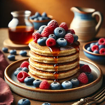 Quark-Pfannkuchen mit Beeren