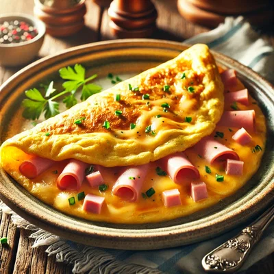 Omelett mit Käse & Schinken