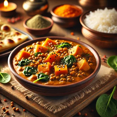 Süßkartoffel-Linsen-Curry