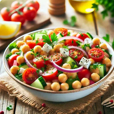 Griechischer Kichererbsensalat