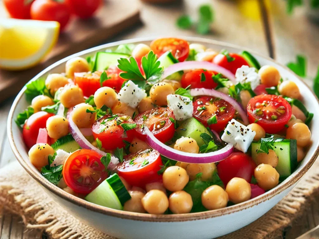 Griechischer Kichererbsensalat