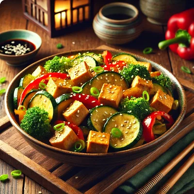 Tofu-Gemüse-Wok