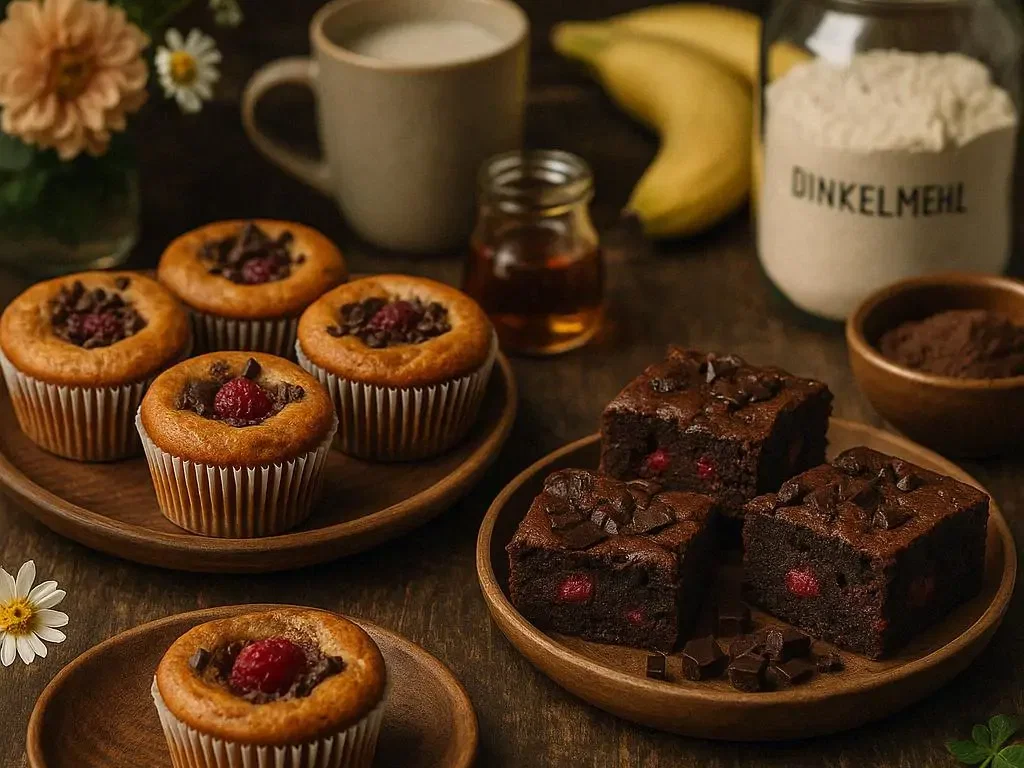 Banana Bliss Muffins & Dinkel-Himbeer-Brownies