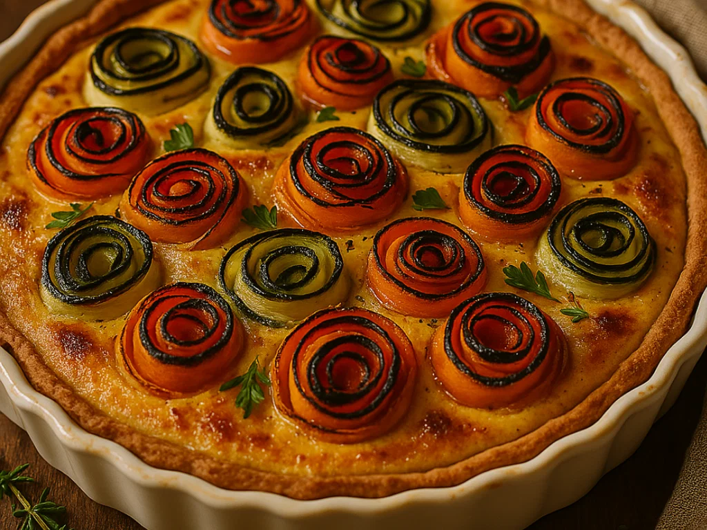 Karottenrosen-Tarte mit Delikat Kick