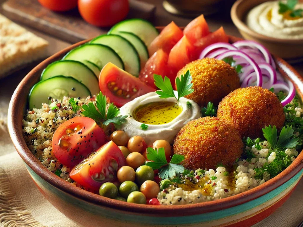 Falafel-Bowl mit Hummus