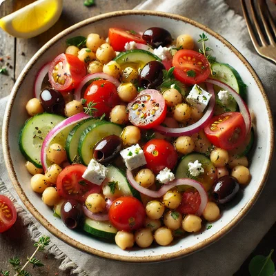 Kichererbsensalat mit Feta