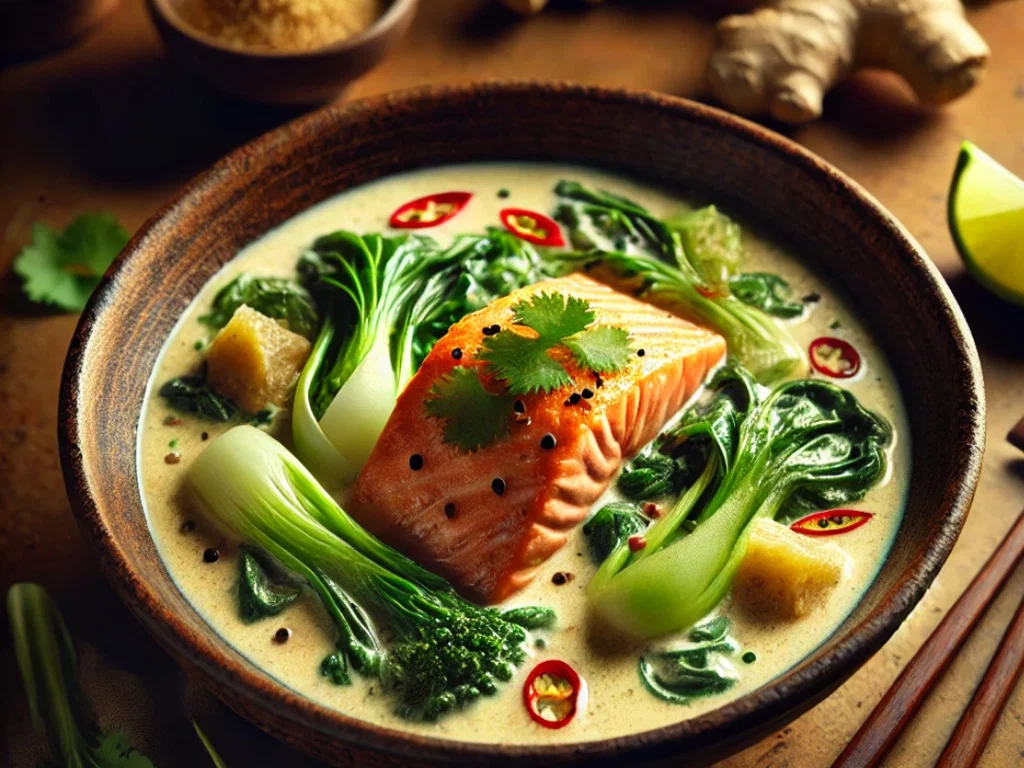Thailändischer Kokos-Lachs mit Pak Choi
