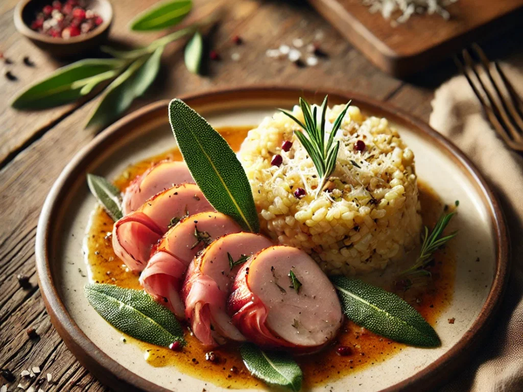 Italienische Putensaltimbocca mit Vollkornrisotto