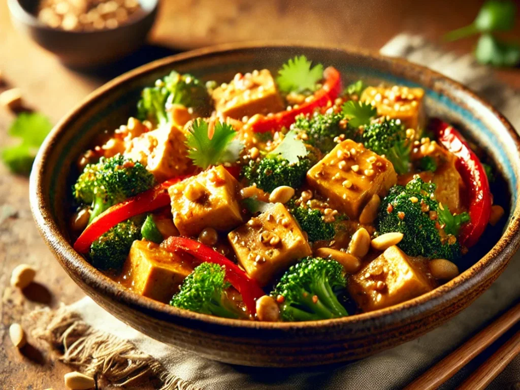 Tofu-Brokkoli-Pfanne mit Erdnusssoße