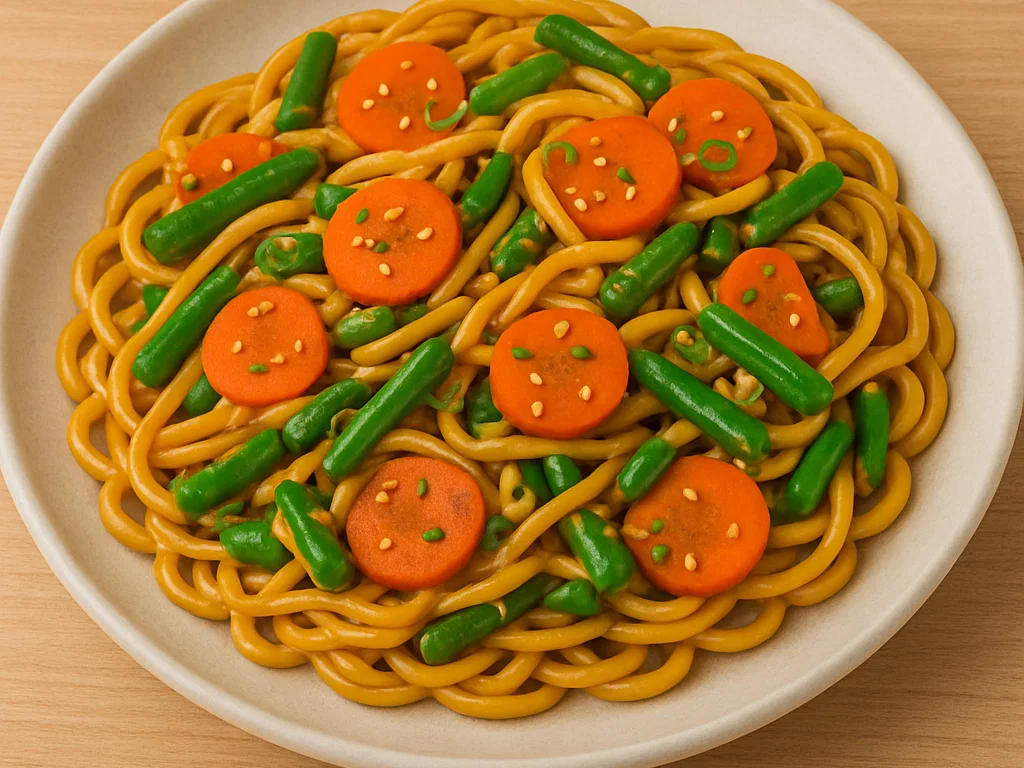 Wok-Nudeln mit Gemüse & Sojasauce