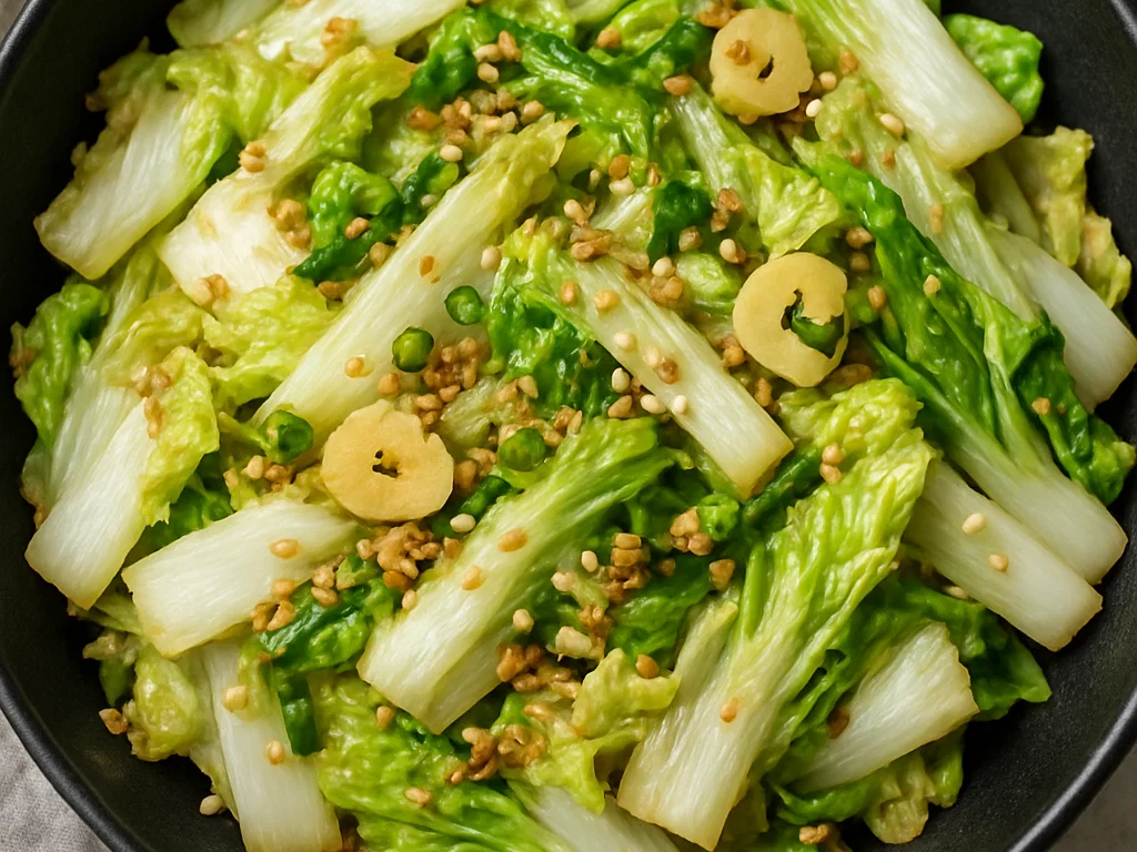 Gebratener Chinakohl mit Knoblauch und Ingwer