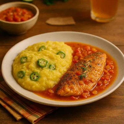 Cou-Cou mit Flying Fish