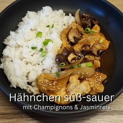 Hähnchen süß-sauer mit Jasminreis