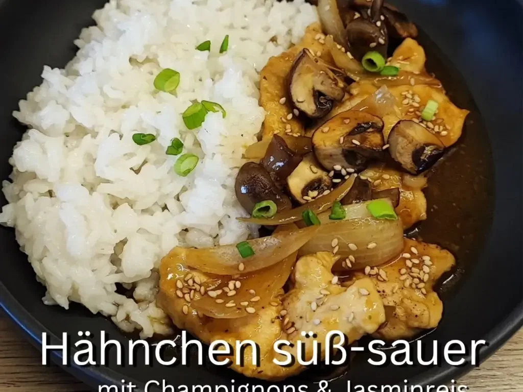 Hähnchen süß-sauer mit Jasminreis