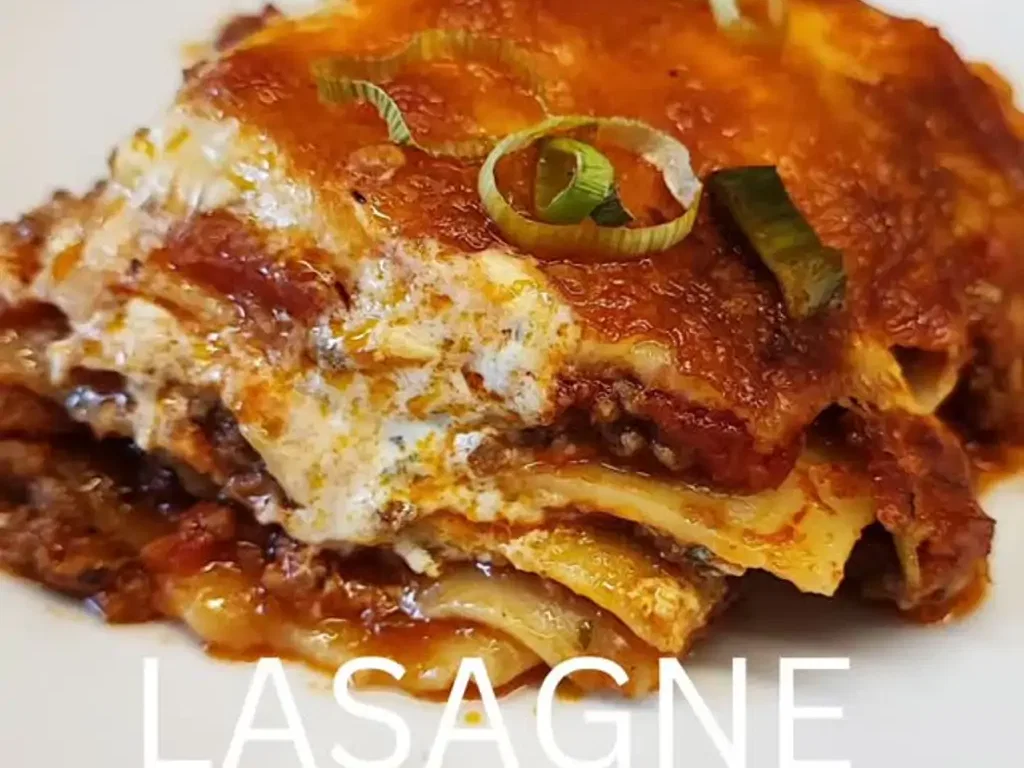 Lasagne mit Frühlingszwiebeln