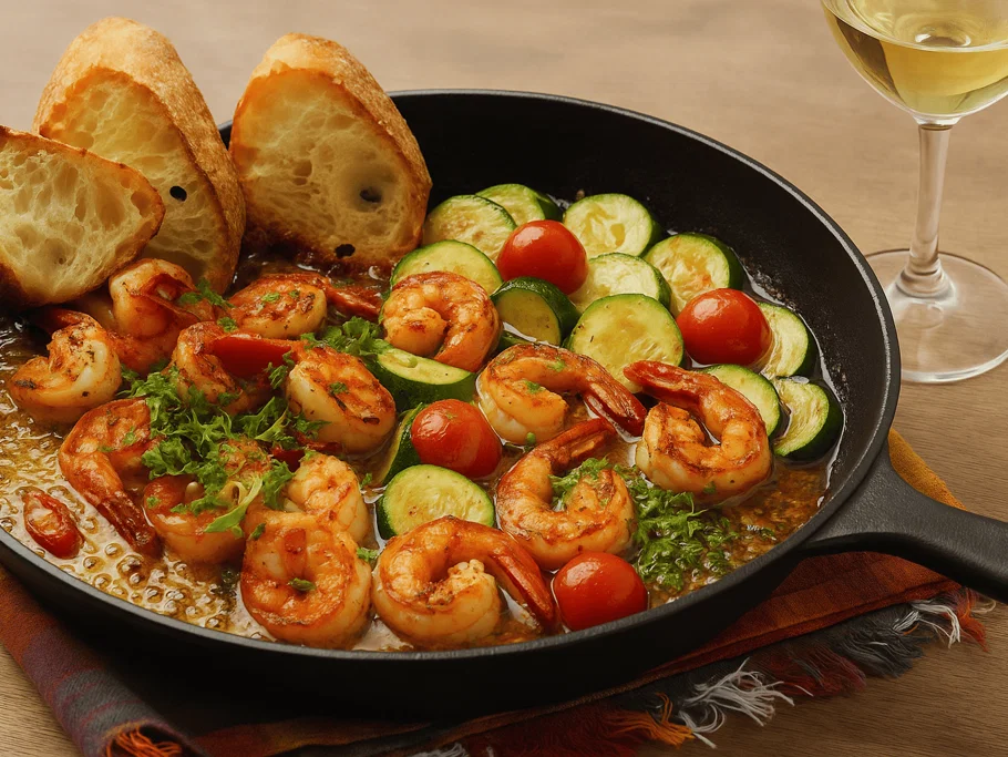 Scharfe Shrimps-Pfanne (malsati-Style Shrimps-Pfanne)