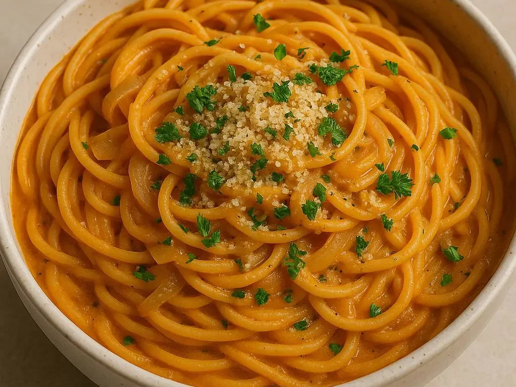 Vegane Cremige Zwiebelpasta