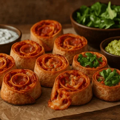 Knusprige Pizza Rolls aus Wraps