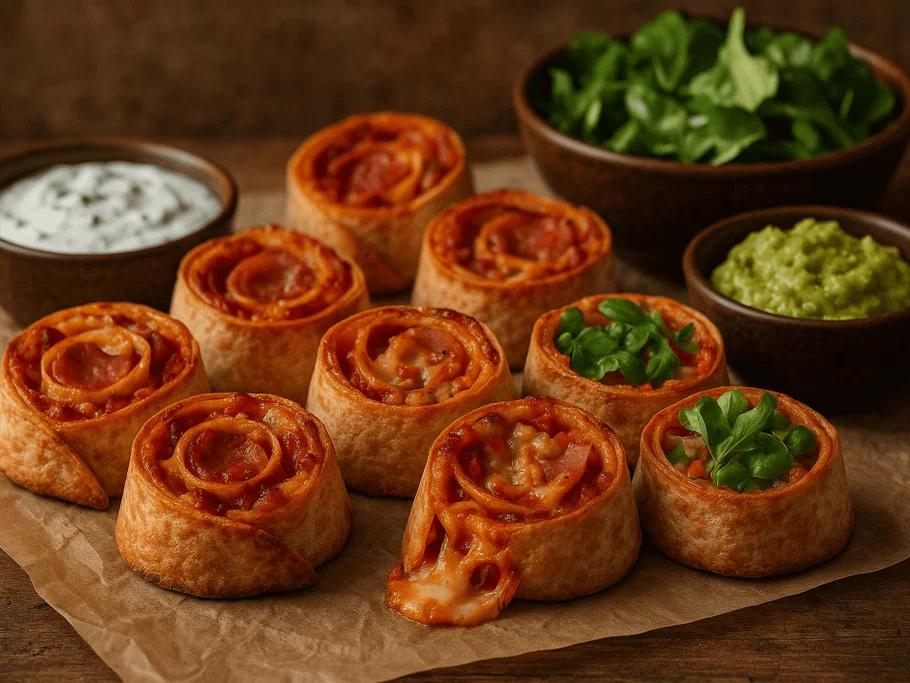 Knusprige Pizza Rolls aus Wraps