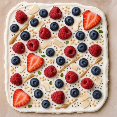 Joghurt Bark mit Beeren & Tahini
