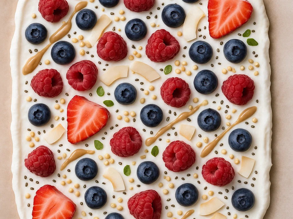 Joghurt Bark mit Beeren & Tahini