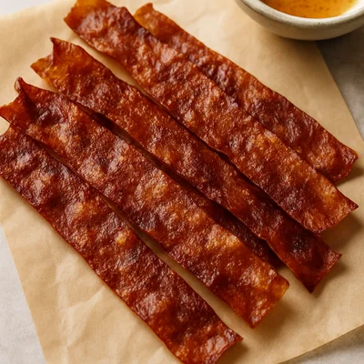 Crispy Reispapier-Bacon