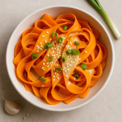 Karotten-Ribbon-Salat mit Zitronen-Tahini-Dressing