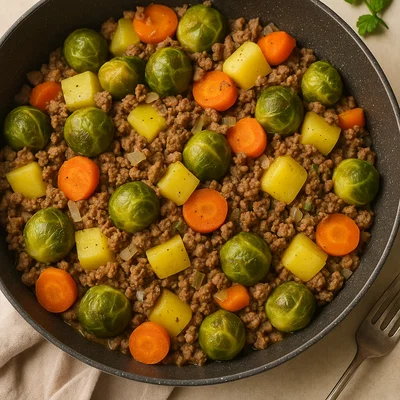 Rosenkohl-Hackfleisch-Pfanne