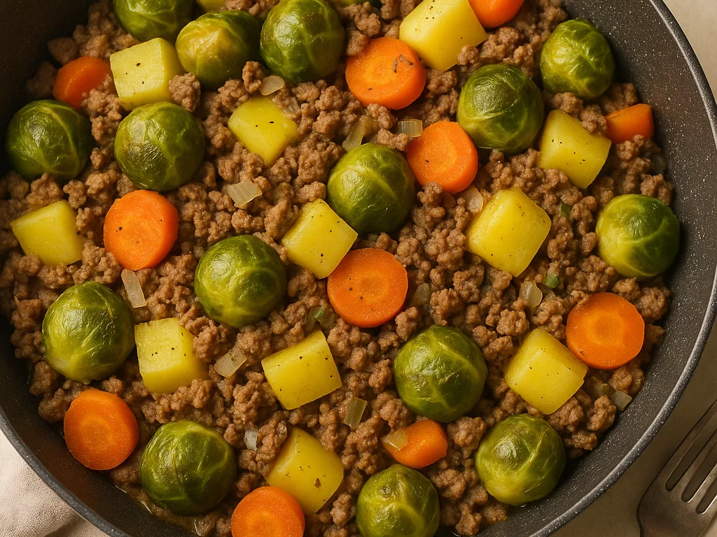 Rosenkohl-Hackfleisch-Pfanne