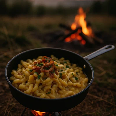 Käse-Spätzle aus der Camping-Küche