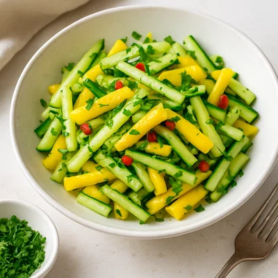 Erfrischender Gurkensalat mit Mango