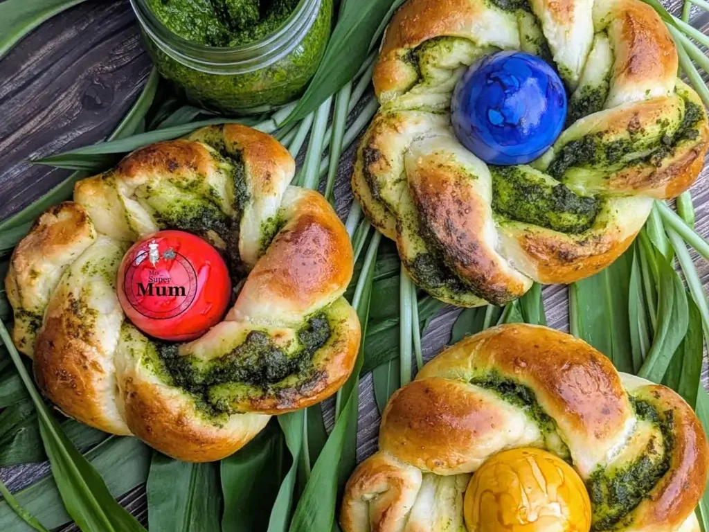 Bärlauch Nest mit Bärlauchpesto