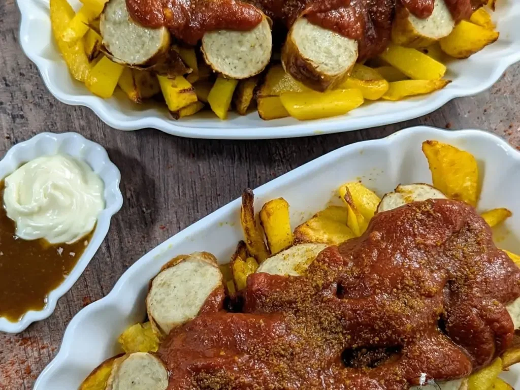 Currywurst mit selbstgemachten Pommes