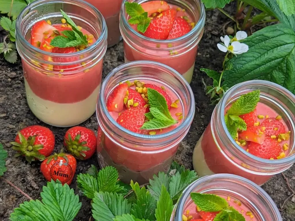 Einfaches Erdbeer-Pudding-Dessert