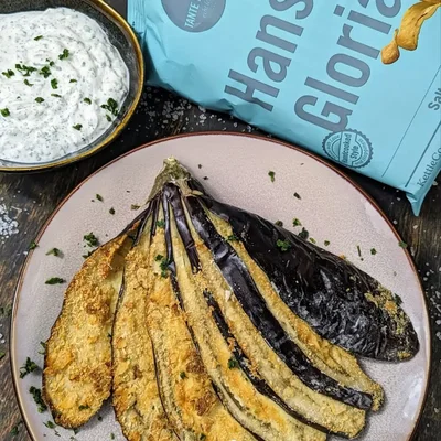 Auberginenschnitzel mit Skyr Dip