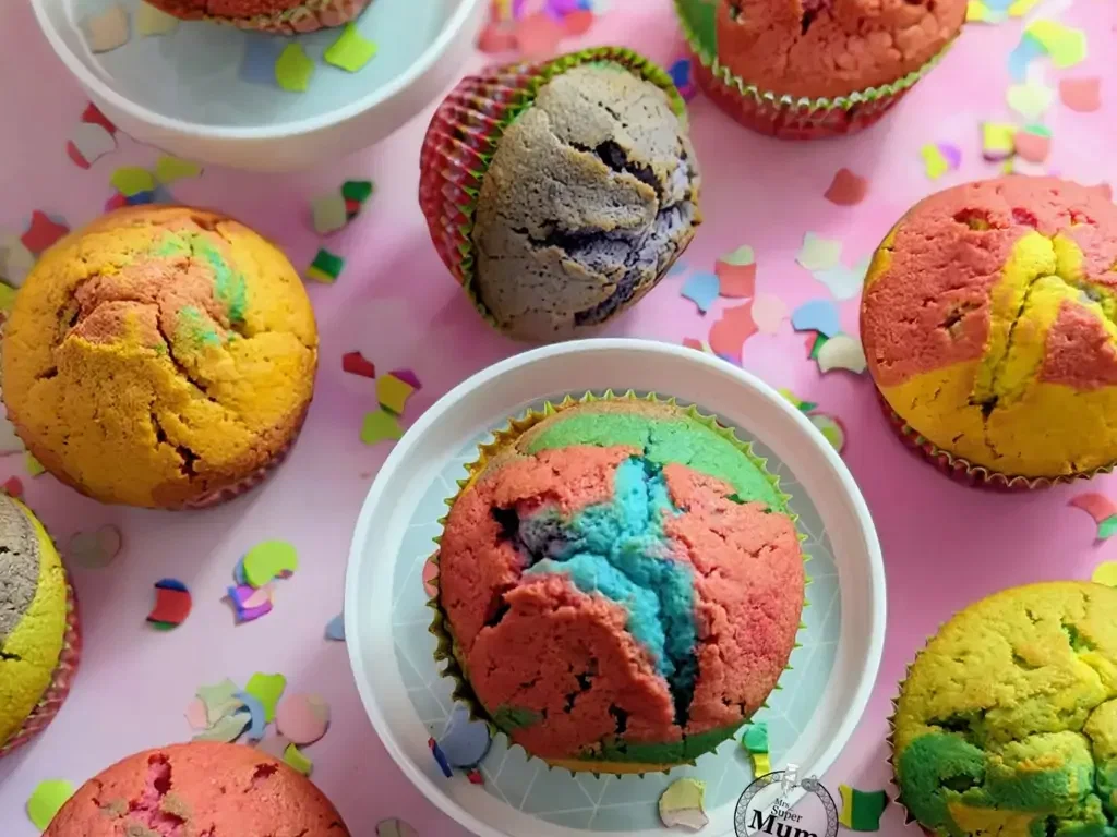 Regenbogen-Muffins