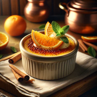Orangen-Crème-Brûlée mit Zimtkruste